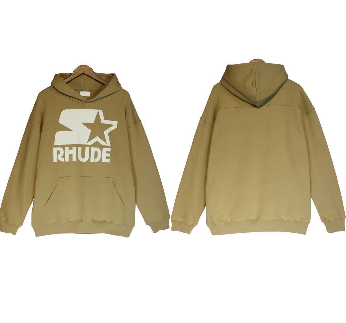 

Designer Rhude Hoodie Mens womens Hoodie Rhudes T shirts Sweatshirt Felpa Uomo Niche Fashion Brand Sudadera Autumn Winter Long Sleeve Round Neck Pullover Bottoms, Q11111