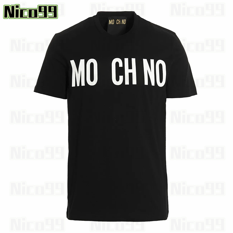 

Mochnos classic simple letters printed pattern large size round neck cotton versatile men and women casual short sleeve, #02