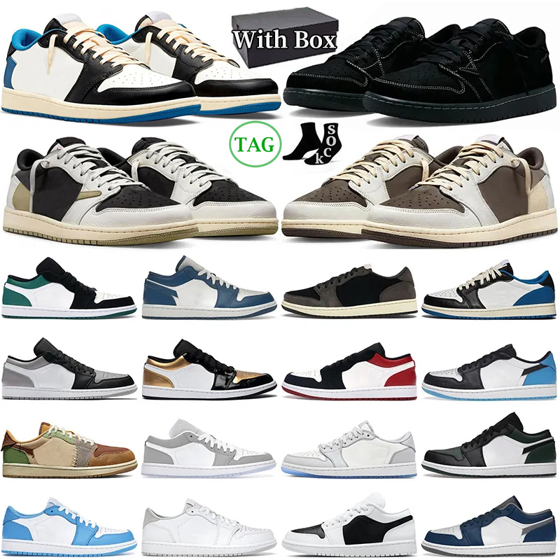 

With Box olive 1 basketball shoes for men women jumpman 1s low Reverse Dark Mocha Black Phantom Cement Concord Lows outdoor sports sneakers mens womens trainers, #10