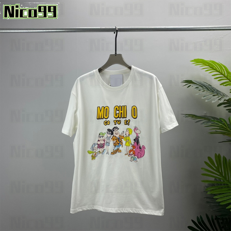 

Cartoon dinosaur characters cotton round neck loose hundred yards large size black and white trend simple men and women short sleeve, #01