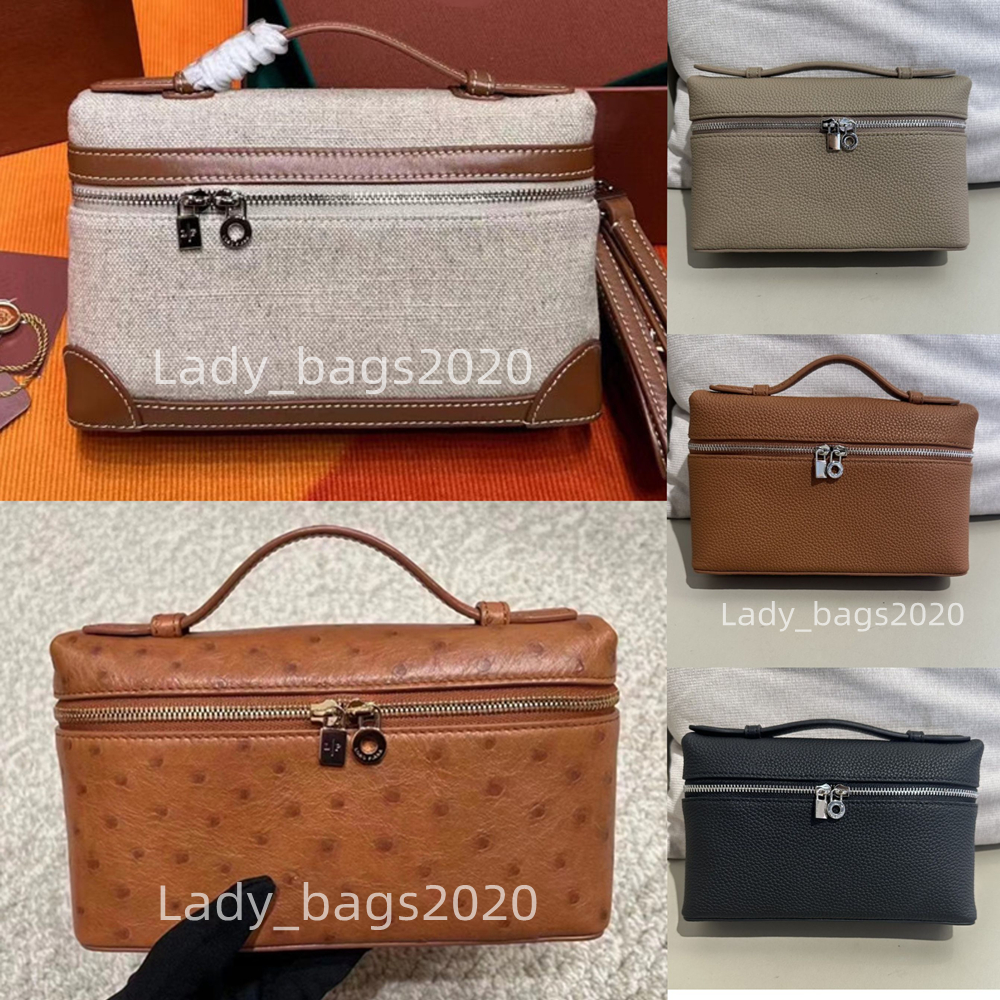 Women Lunch Box Bag Makeup Bags Luxury Large Bags Designer Handbag Genuine Leather Handbags Canvas Ostrich Stranded Handbag Two Way Shoulder Crossbo