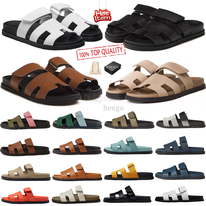 

Designer Chypre Sandals Beach Classic Flat h sandal for Women men Calfskin Summer Slippers Size 35-44, #7