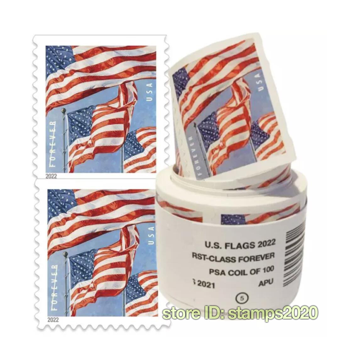 

Forever U.S. Flag Roll of 100 First Class Post Office For Mailing First Class For Envelopes Letters Postcard Mail Supplies