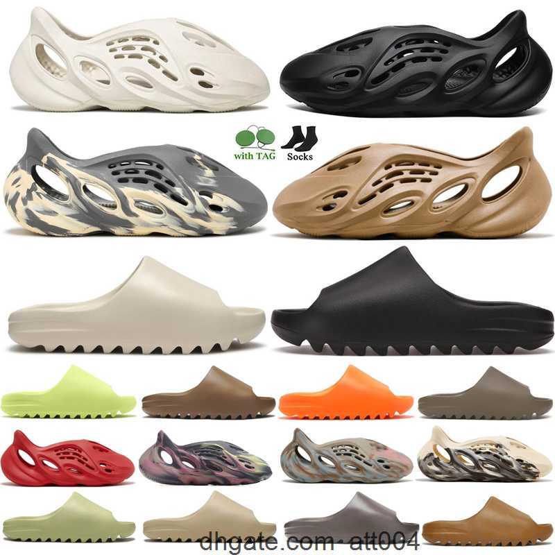 

Designer men Sandals Resin slippers slides foam runner woman mens vermillion mineral blue onyx pure''yeezies''slide ochre bone desert EVA Triple Black White pattern, 24#mineral blue gv7903