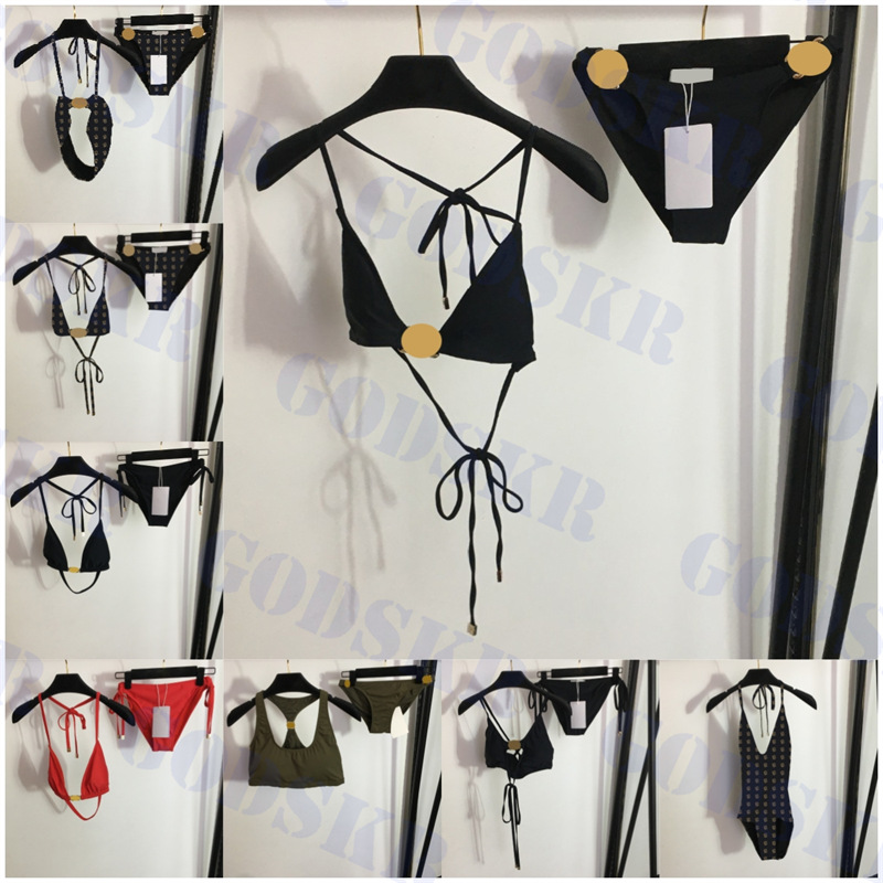 Designer Bikinis Femme Deux Pièces Bikini Avec Lettre Maillots De Bain Logo En Métal Maillots De Bain D'été Plage De Luxe Maillots De Bain Qualit