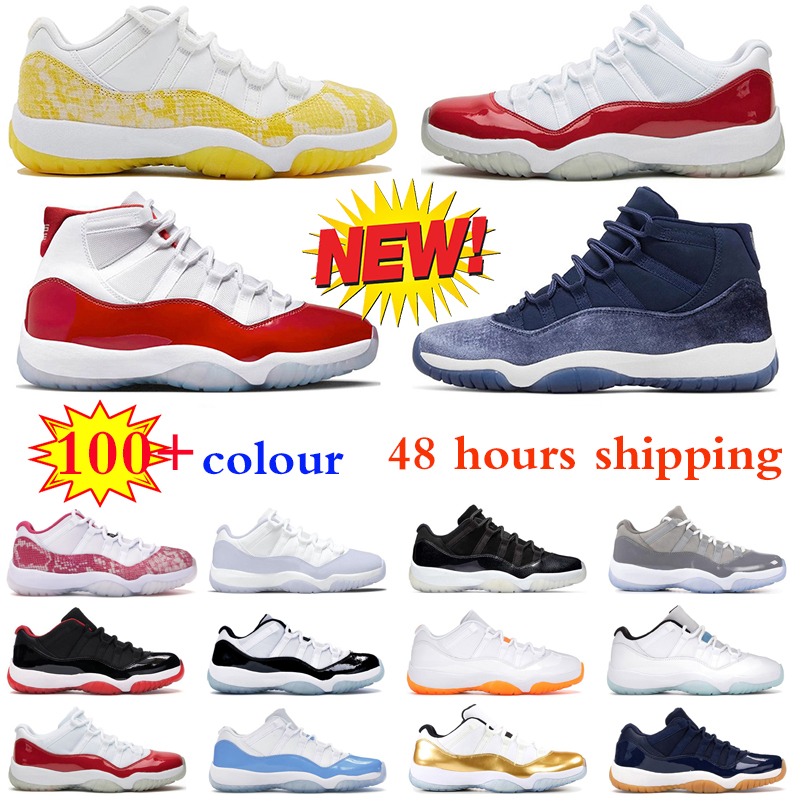 

Jumpman 11 11s mens basketball shoes cement cool grey DMP cherry yellow snakeskin gamma royal blue low 72-10 25th Anniversary Concord Bred womens sports sneakers, #25 40-45