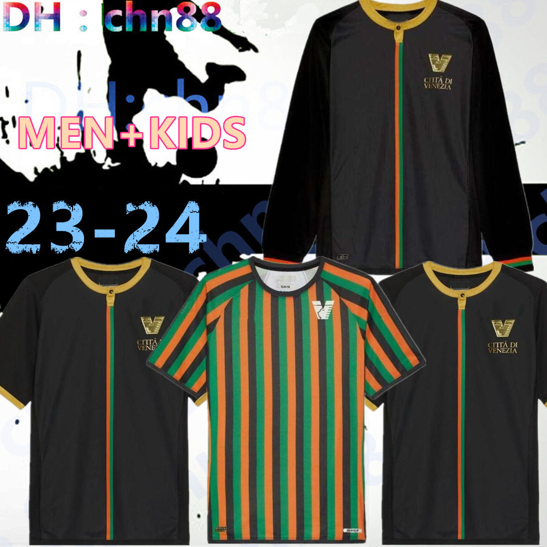 

23 24 Venezia FC Soccer Jerseys pre match home Black Away White Third 4th Red ARAMU FORTE Venice 2023 2024 BUSIO Football Shirts 3rd Adukt Kids Kit Uniforms LONG SLEEVE, 23-24 home