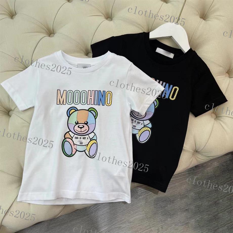 

Kids Summer T-shirts Designer Tees Boys Girls Fashion Bear Letters Mosaic Printed Tops Children Casual Trendy Tshirts more Colors 276D, 1#