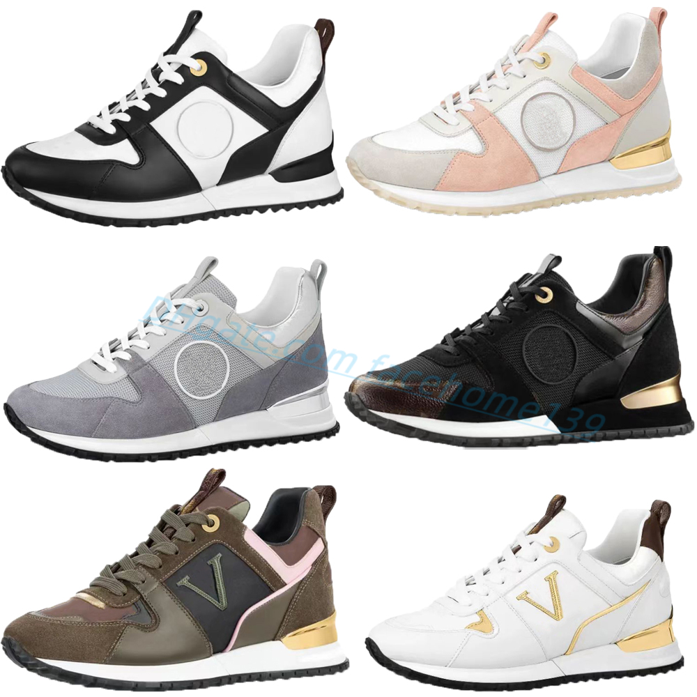

Top quality Designer Run Away Sneaker Trainers women Casual Shoes Classic Running Shoe Patent Emboss Leather Black Blue Mesh Lace-Up America Cup, Color-6