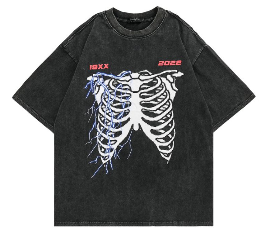 

SHEC Men's T-shirt Punk Streetwear Print T-shirt Oversize T Shirt Loose Casual Men Women Washed Tee 220425, Z081-46