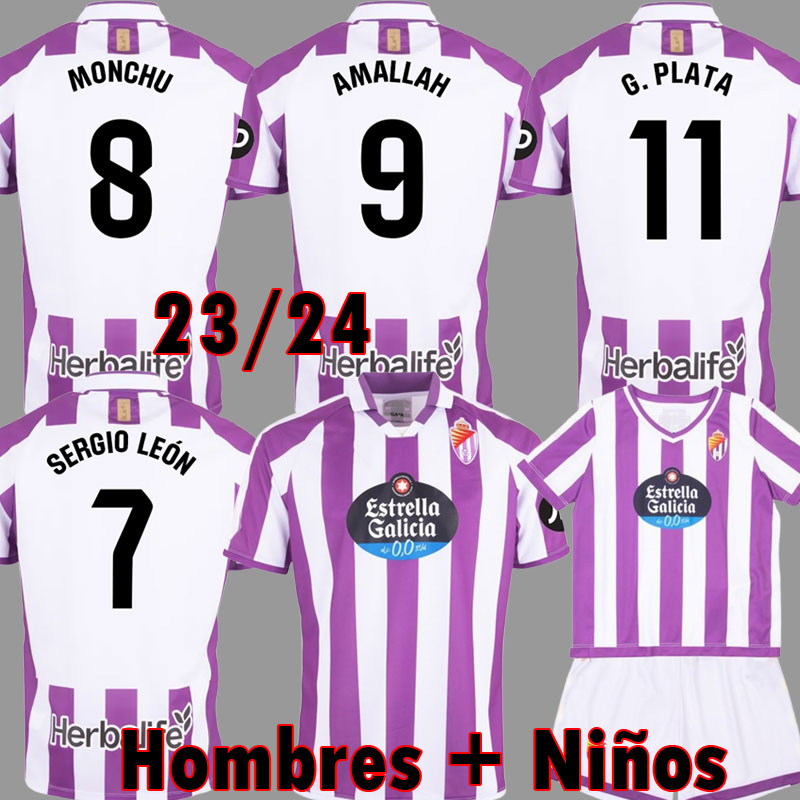 

2023 2024 Real Valladolid soccer jersey AMALLAH Club SAD camisetas de futbol kit kids Equipment G. PLATA FOOTBALL SHIRTS MONCHU Man Kits, Home