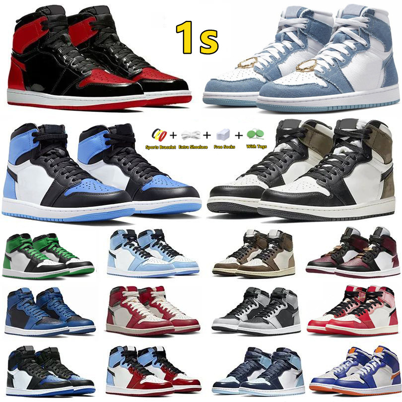 

Jumpman 1 1s Men Basketball Shoes UNC Toe SpiderVerse Bred Patent Gorge Lucky Green University Blue Praline Chill Royal Toe Dark Mocha Marron women sports Sneakers, Color#39