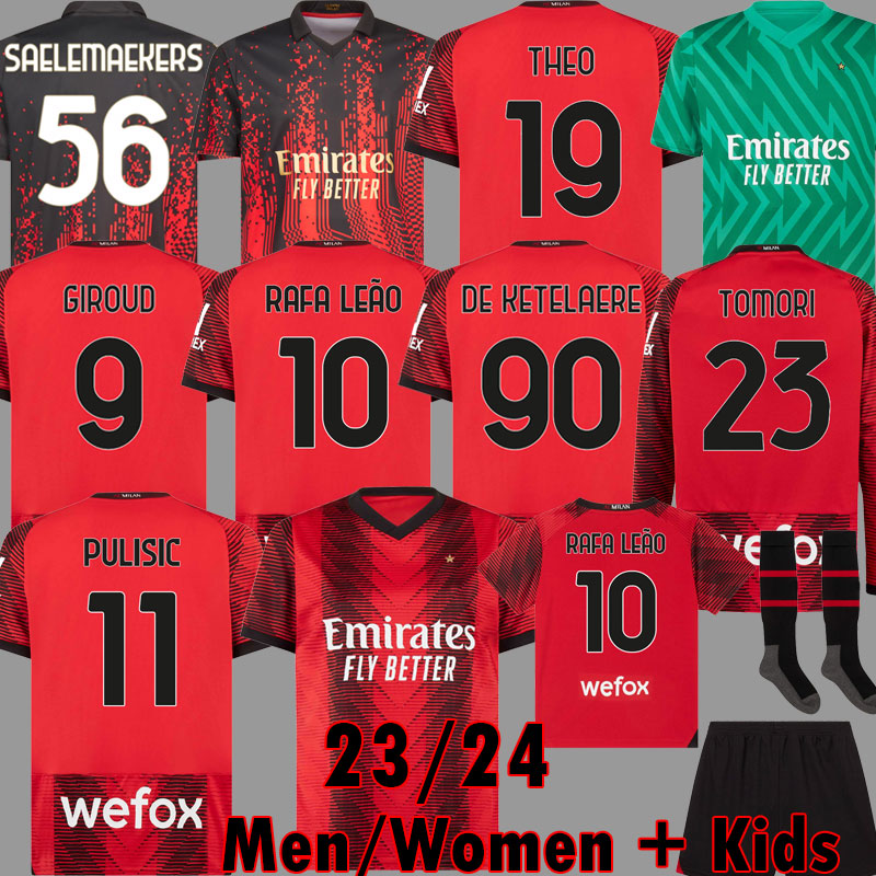 

2023 2024 RAFA LEAO TOMORI KOCHE AC Soccer JerseyS DE KETELAERE IBRAHIMOVIC GIROUD PULISIC MILANs Player Version 22 23 CALHANOGLU long sleeve shirt men kids Women Kit, 23 24 home kids kit