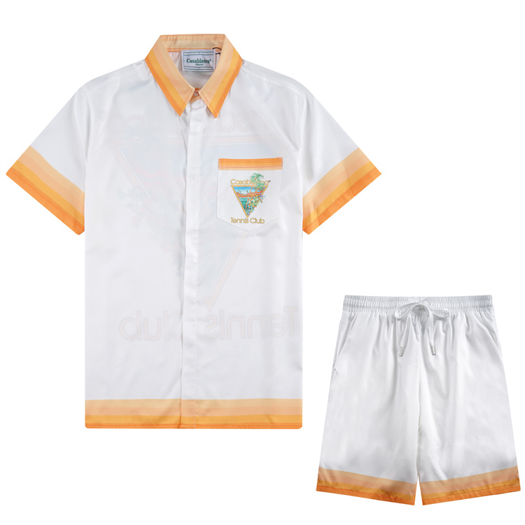 

Casablanca 23ss sport knit rabbit silk men designer shirts Hawaiian short sleeved Dress shirt, 13