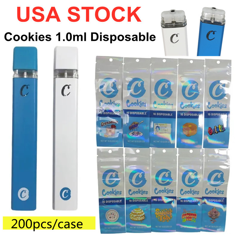 

Cookies Disposable Vape Pen 1ml USA STOCK E-cigarettes View Window 280mah Rechargeable Battery Empty 510 Vaporizer Pens Cartridge Packaging bags 200pcs/case