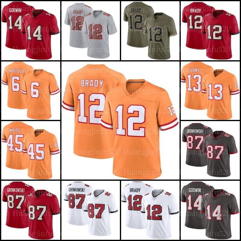 

12 Tom Brady 6 Baker Mayfield 87 Rob Gronkowski Jersey Football Mike Evans Devin White Chris Godwin Carlton Davis Winfield Leonard Antoine Winfield Jr Vita Vea, Men jersey