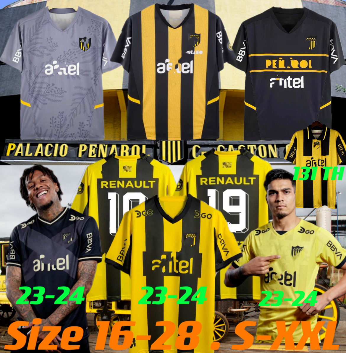 

22 23 uruguay penarol home away 3RD 131TH soccer jerseys commemorative edition 2023 2024 club atletico penarol c rodrigue gargano football shirts mens Size 16-28 -XXL, 22-23 away