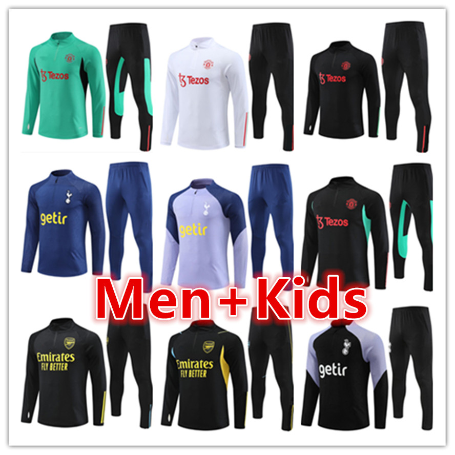 

23 24 Mens and kids tracksuits football training suit jerseys set 2023 2024 MAn UTD men soccer tracksuit jacket jogging kit chandal futbol survetement foot sets