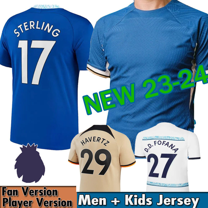 

23 24 CFC NKUNKU Soccer Jerseys N.JACKSON Kids Kit Player Version 2023 2024 ENZO PULISIC STERLING JAMES KOULIBALY AZPILICUETA HAVERTZ FOFANA Football Shirt Training, 23-24 home la liga patch