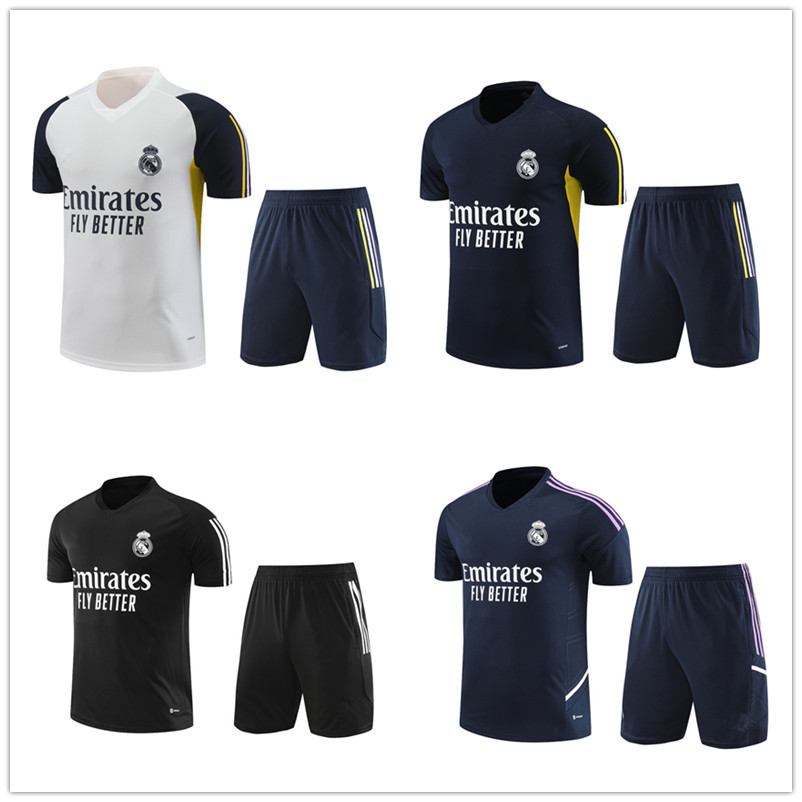 

2023 2024 Soccer Tracksuits Sets Real madrids TRACKSUIT set 23/24 BENZEMA men and kid football kit chandal futbol survetement madrides TRAINING suit soccer jersey, Yellow