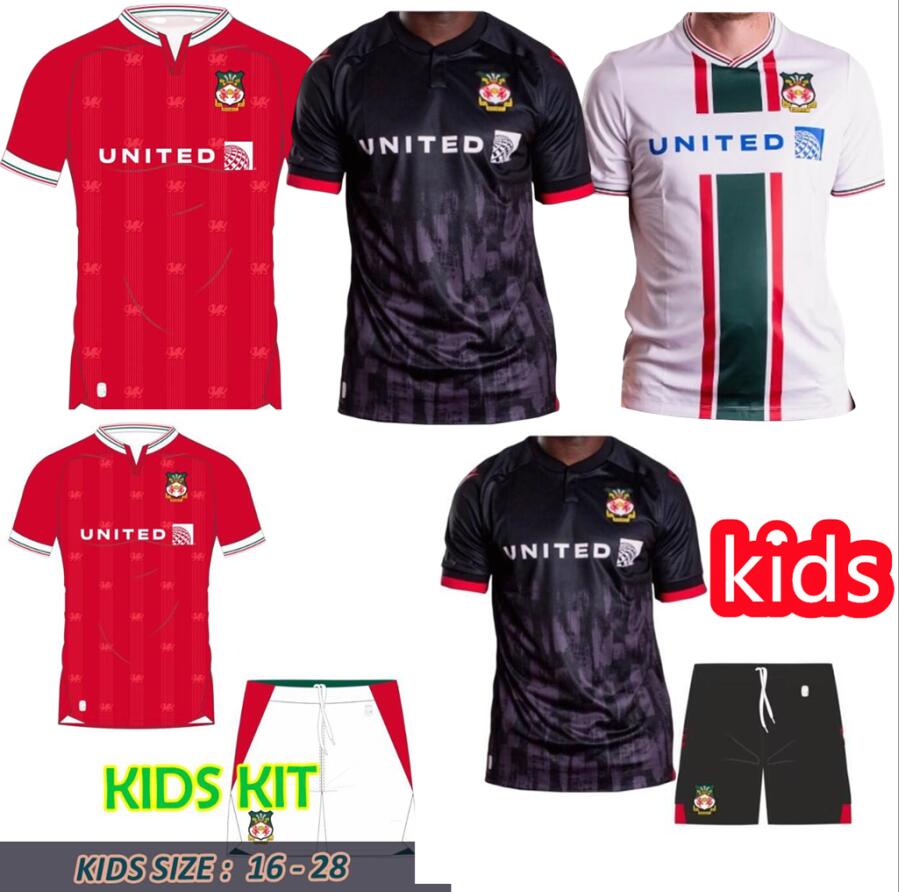 

23 24 Wrexham soccer jersey Men kits Jersey 2023 2024 Fast-dry Short Sleeve Soccer Shirt Custom Logo Outdoor Sport T Shirts Top And Shorts and a adult kits shirt, Kids