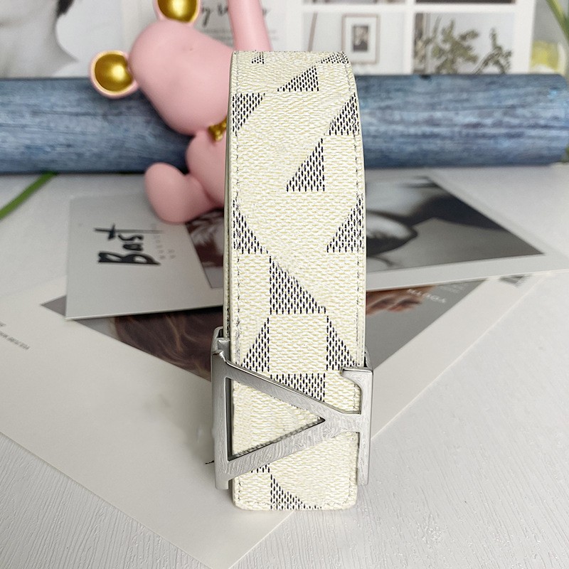 

Designer louie belt genuine leather belt V womens mens leather smooth buckle 38mm ceinture with BoxxjpT#