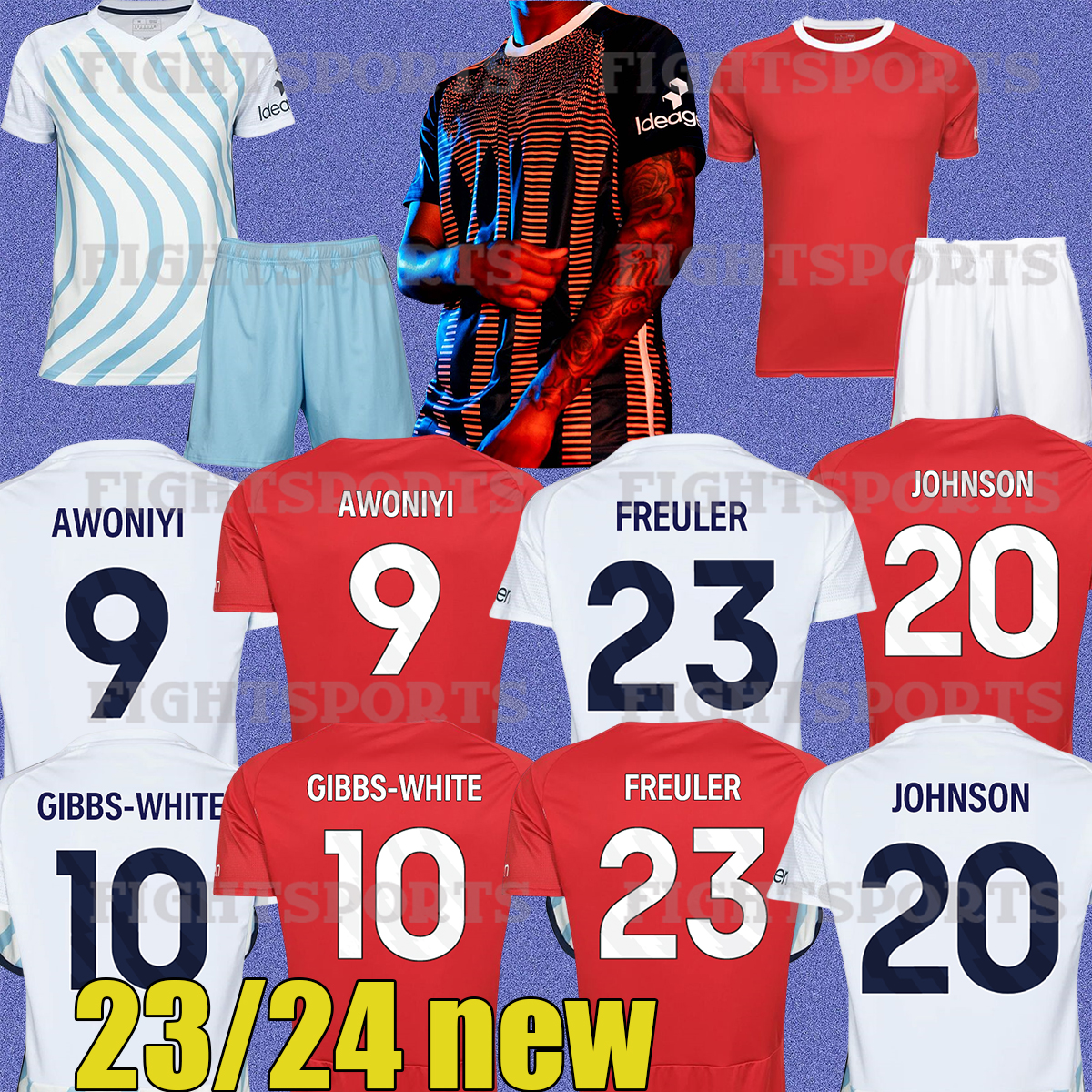 

Nottingham Forests LINGARD Soccer Jerseys Johnson Niakhate 2023 2024 Forest home AMEOBI Football Men Shirts kids kit jersey, 23 24 away player