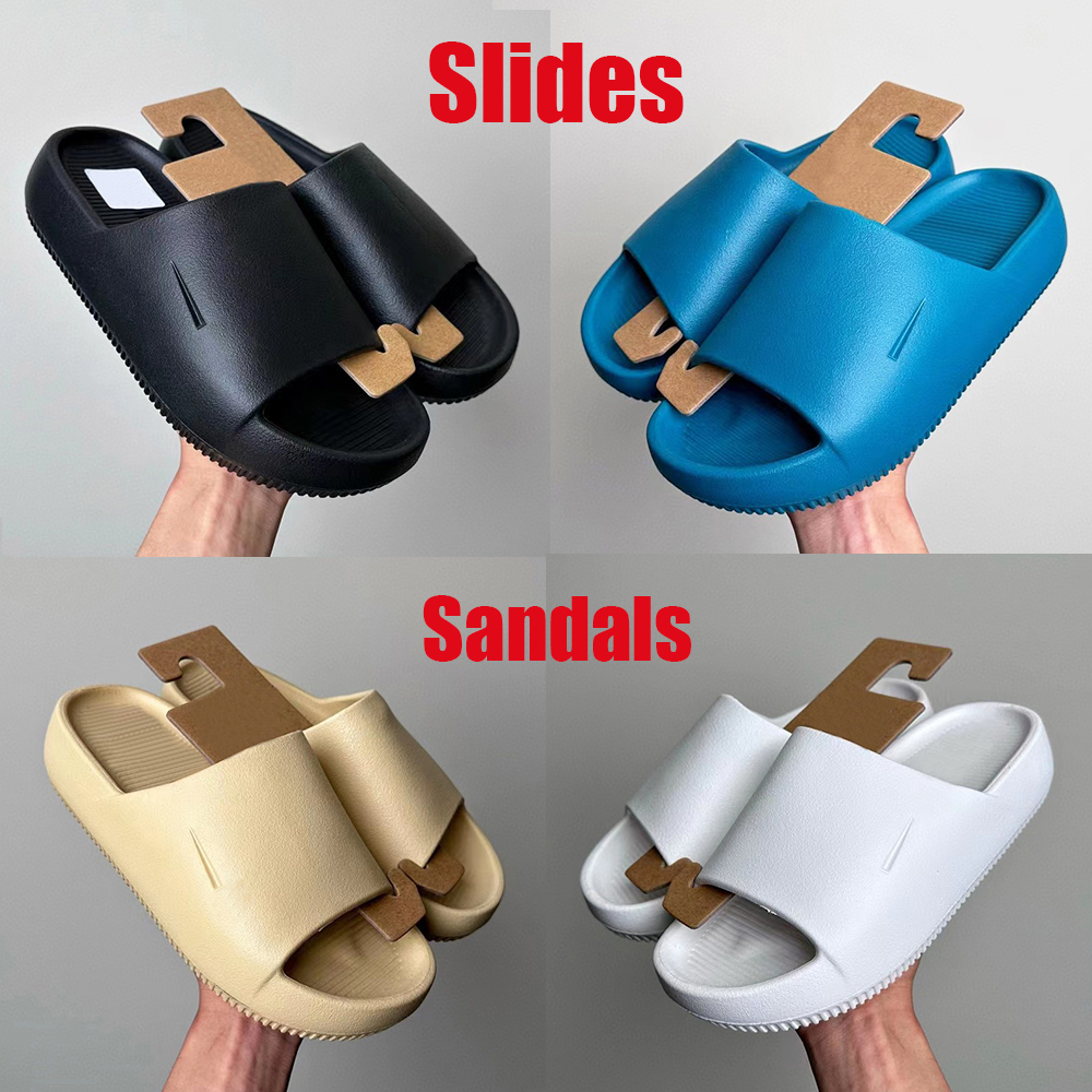 

New Calm Slides designer Sandals summer Flats slippers Seasame Sail White black Geode Teal Jade Ice mens flip flops Slide luxurys beach sandal fashion womens slipper, 02 geode teal