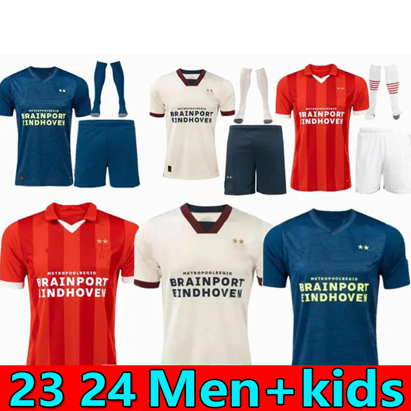 

23 24 Eindhoven Away Soccer Jerseys XAVI PSVS Men kids kit 2023 2024 Hazard FABIO Silva Home men kids it football shirts kids set TOP adult kits