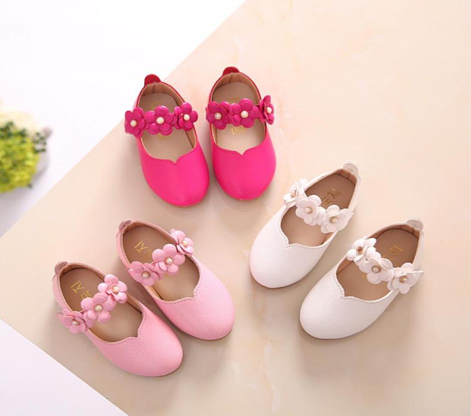 

White Pink Kids Baby Toddler Flower Children Wedding Party Dress Princess Leather Shoes For Girls School Dance Shoes 116y9630050