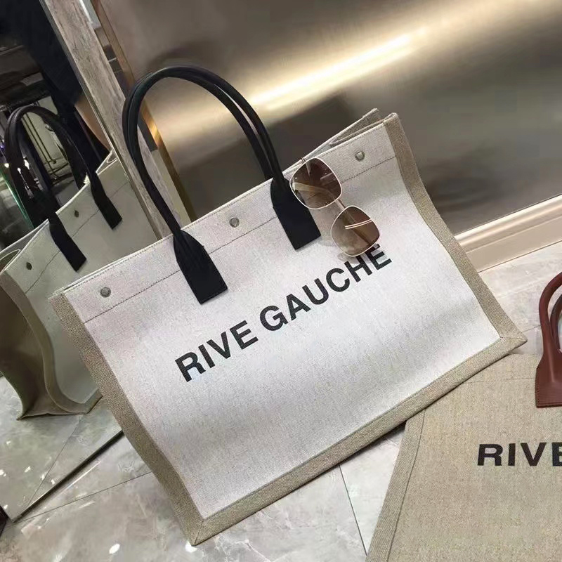 

lady Large tote shopper Rive Gauche Luggage bag top handle Womens tote shoulder Canvas nylon bags luxury handbag mens clutch Linen travel fashion Beach pochette bag
