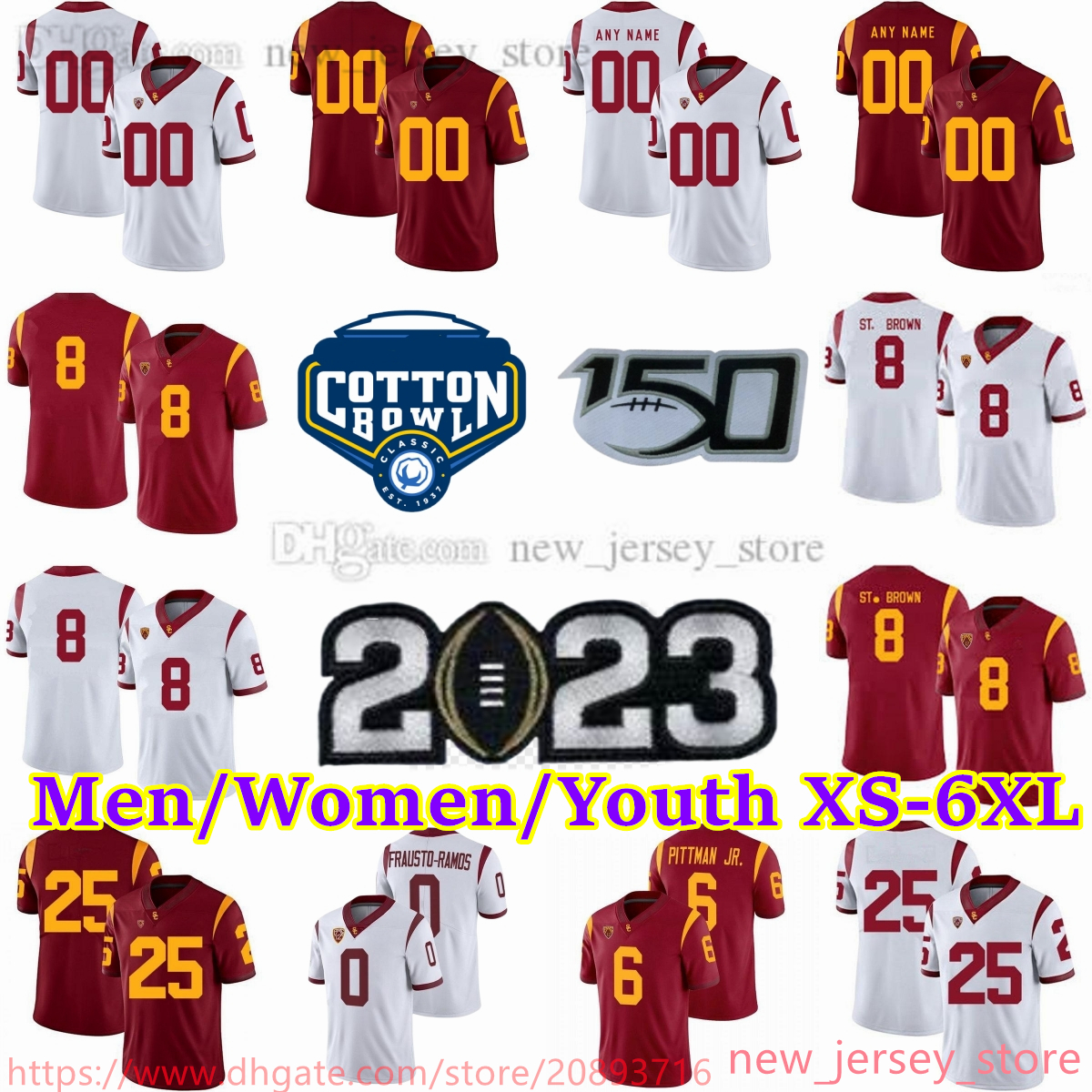 

Custom S-6XL NCAA USC Trojans Football Jersey 47 Clay Matthews 3 Carson Palmer 0 Jshawn Frausto-Ramos 5 Reggie Bush 6 Michael Pittman Jr. Stanley Taufoou Men Women Youth, Patch please message