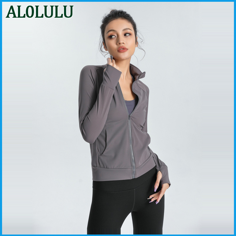 AL0LULU Yoga Women's Autumn Comprehensive Training Jacket Outdoor Sports Running Jacket Gym Casual Workout Long Sleeve