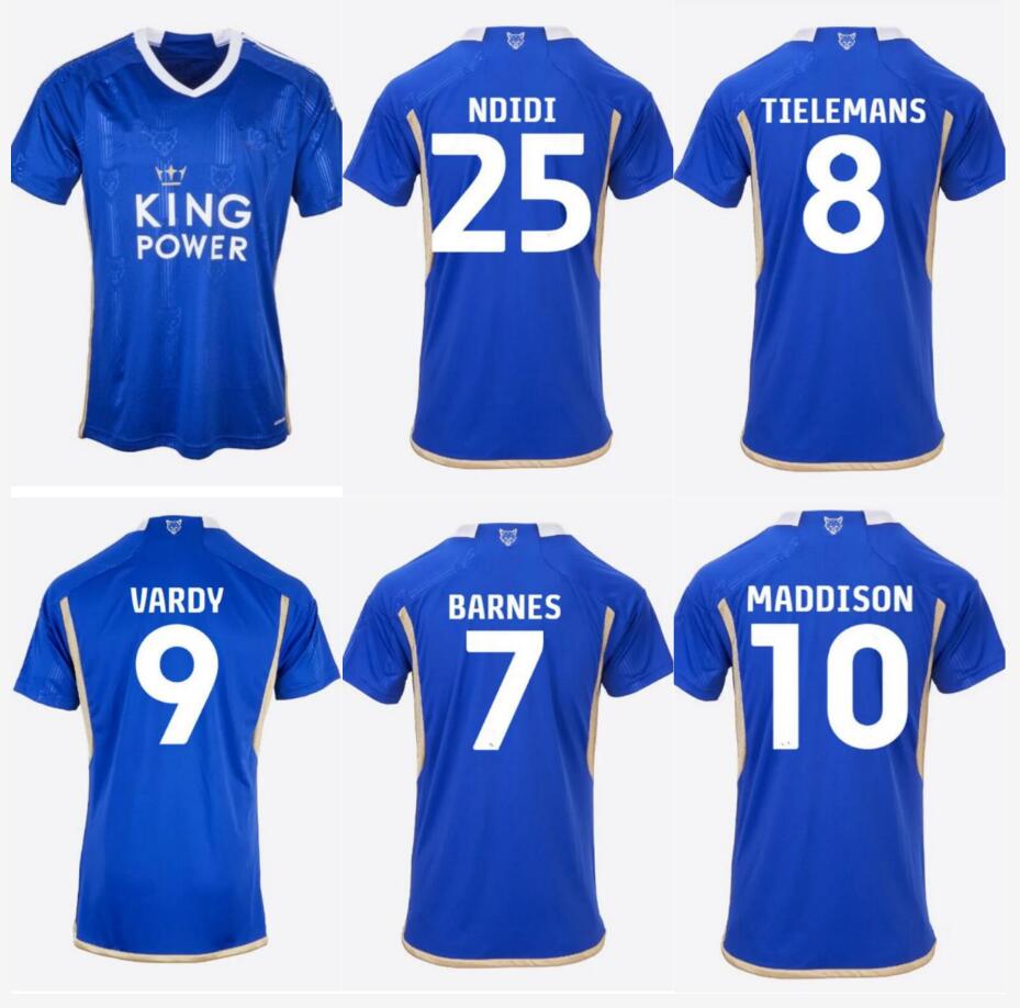 

2023 2024 Leicester Home Soccer Jerseys Vardy BARNES Tielemans VARDY MADDISON IHEANACHO AYOZE NDIDI DAKA LOOKMAN City Football Uniforms Men kids kits Shirt, White