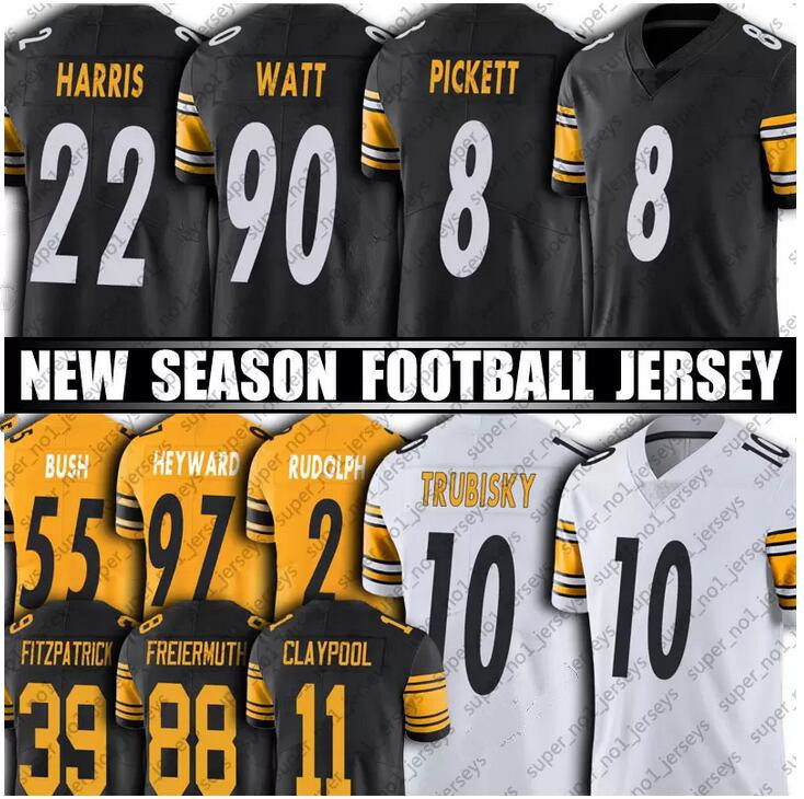 

Football Jersey 8 Kenny Pickett 90 T.J. Watt 14 George Pickens 39 Minkah Fitzpatrick 22 Najee Harris 10 Mitch Trubisky 43 Troy Polamalu 24 Joey Porter Jr., Colour