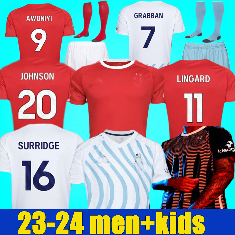 

Nottingham 23 24 Soccer Jersey GRABBAN Johnson Surridge 2023 Men kids Forest Awoniyi AMEOBI MIGHTEN KROVINOVIC Zinckernagel LINGARD Football Shirt AWAY THIRD, 23-24 away player