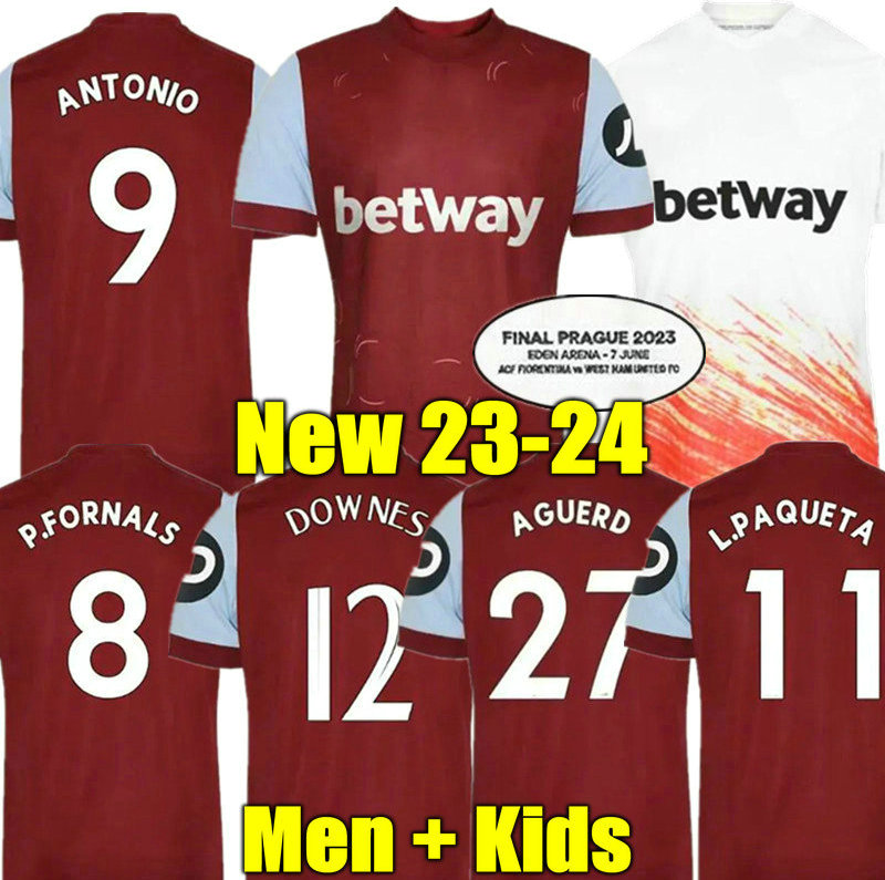 

LANZINI 23 24 wEsT HaMs Soccer Jerseys 2023 Final Prague BOWEN RICE SCAMACCA ings L.PaquetA KEHRER BENRAHMA ANTONIO FORNALS EMERSON 2024 men kids Football Shirt, 22 23 away adult finals