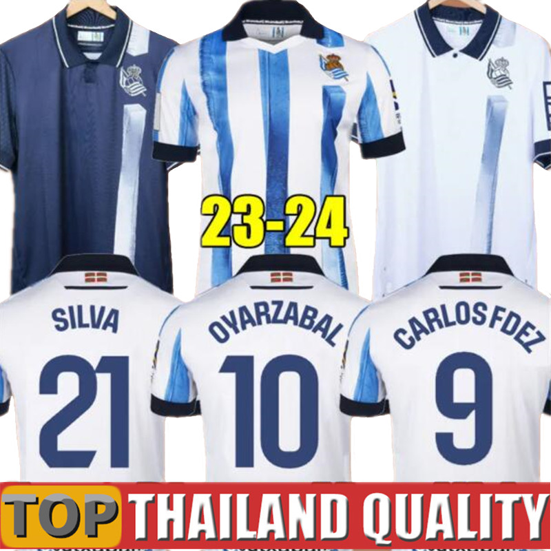 

23 24 Real Sociedad soccer jerseys SORLOTH OYARZABAL SILVA Football Shirt 2023 2024 ILLARRA MERINO CARLOS FDEZ TAKE KUBO BARRENE BRAIS MENDEZ Men kids kit, 23/24 away + patch - men