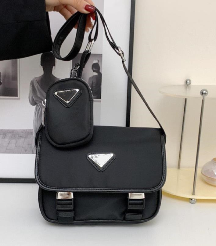 

New men's shoulder bag waterproof nylon fabric crossbody bag fashion brand small backpack business casual men's bags, 22*17*7cm