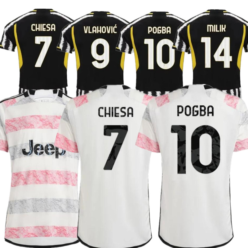 

2023 Juve OKntus McKENNIE MILIK soccer jersey 23 24 VLAHOVIC POGBA LOCATELLI CHIESA ARTHUR BONUCCI CUADRADO football Men shirt Kids kit, Adult away