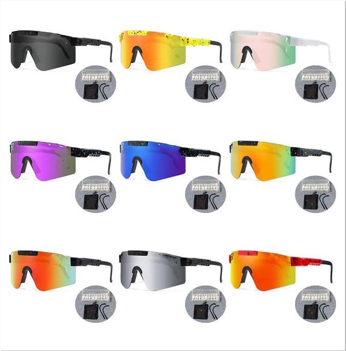 

Luxury Designer Original Sport TR90 pit vipers Polarized Sunglasses for men/women Outdoor windproof eyewear UV Mirrored lens gift glasses With box