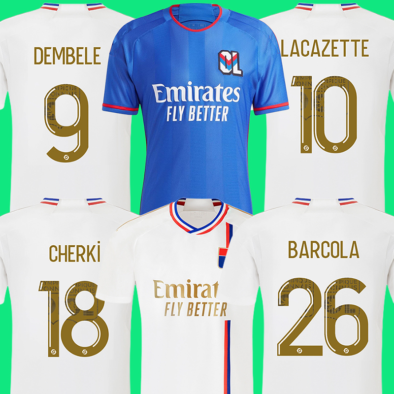 

23 24 Maillot de foot Soccer Jerseys lyon TETE OL AOUAR TAGLIAFICO football shirts 2023 2024 TRAORE man kids kits tops fans player, Home kids