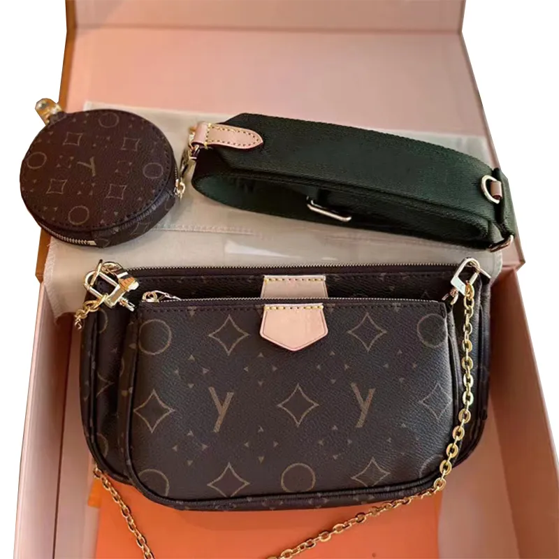 Designer Bags Woman Flower Shoulder Bag Famous Classic MULTI POCHETTE Clutch Fashion Luxury Brand Women Messenger Bag 3 Pieces 7 Color Straps