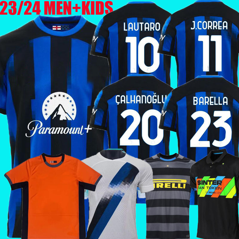

22 23 24 LAUTARO BARELLA Soccer Jerseys Kid Kit Maillot de DZEKO LUKAKU FINAL 2023 Maglie Football Shirt Child Training 115 Year Kvaratskhelia Special Inters Milans, 23/24 third ucl
