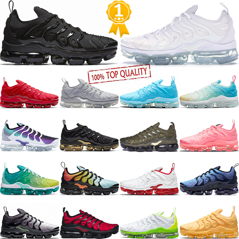 

TN Plus vapor maxs Vapormaxes Vpour max Running Shoes Triple Black University Blue Cherry Yolk Hyper Violet Olive Orange Gradients Men Women Sports Sneakers, 44