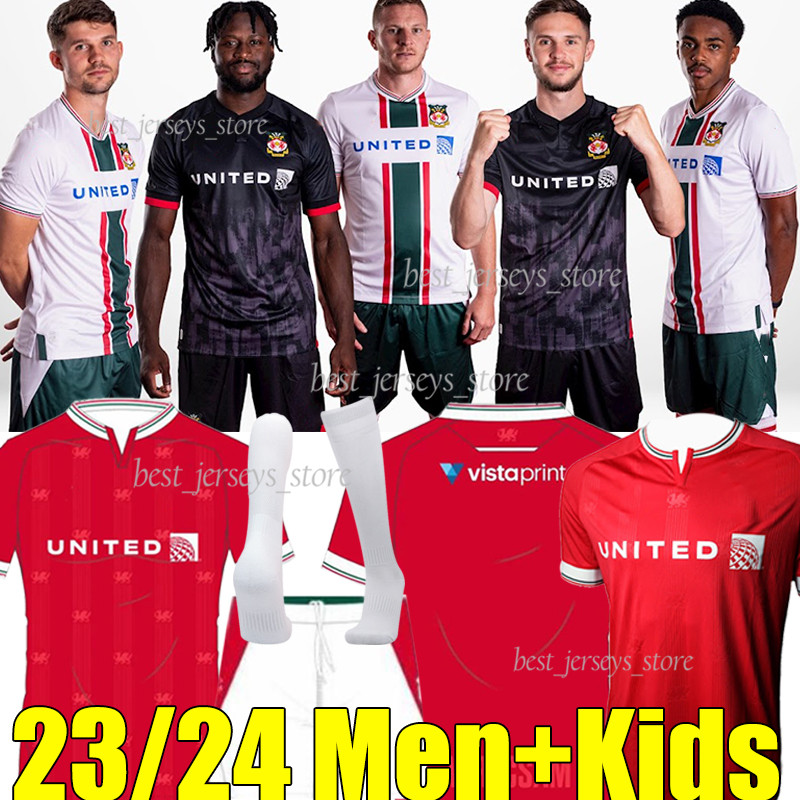 

23/24 Wrexham MULLIN Soccer Jerseys 2023 2024 The Red Dragons PALMER DALBY HAYDEN LEE Football Shirts Home Away Third Men kids Kits sock Full sets uniform, 23-24 home kit