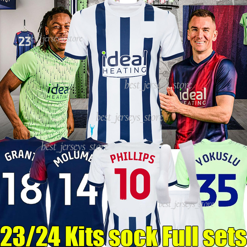 

23/24 WEST BrOmWiCh Soccer Jerseys LIVERMORE SWIFT WALLACE YOKUSLU MOLUMBY Albion football shirts 2023 2024 GRANTPHILLIPS THOMAS-ASA Men Kids Kits sock Full sets, 23-24 home
