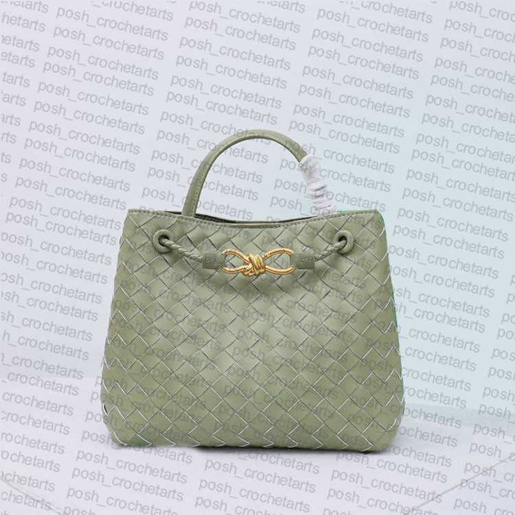 

Genuine Leather Tote for Women's Handbag Purses Woven Leather Tote with Knot, Light green