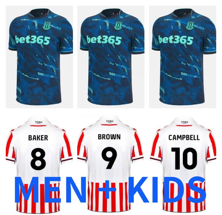 

23 24 Stoke City MIKEL CAMPBELL soccer jerseys SMITH FLETCHER POWELL BROWN CLUCAS home Kits 2023 2024 Lewis Baker Baker men kids kit Football Shirts Uniforms tops