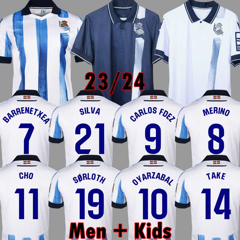 

2023 2024 Real Sociedad Soccer Jerseys DAVID SILVA OYARZABAL Jersey 22 23  X PRIETO GOROSABEL PORTU TAKE football shirt CARLOS FDEZ CHO RS camisetas de futbol, 23 24 home